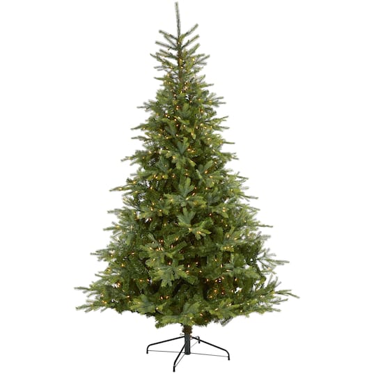 8ft. Pre-Lit North Carolina Spruce Artificial Christmas Tree, Clear LED Lights